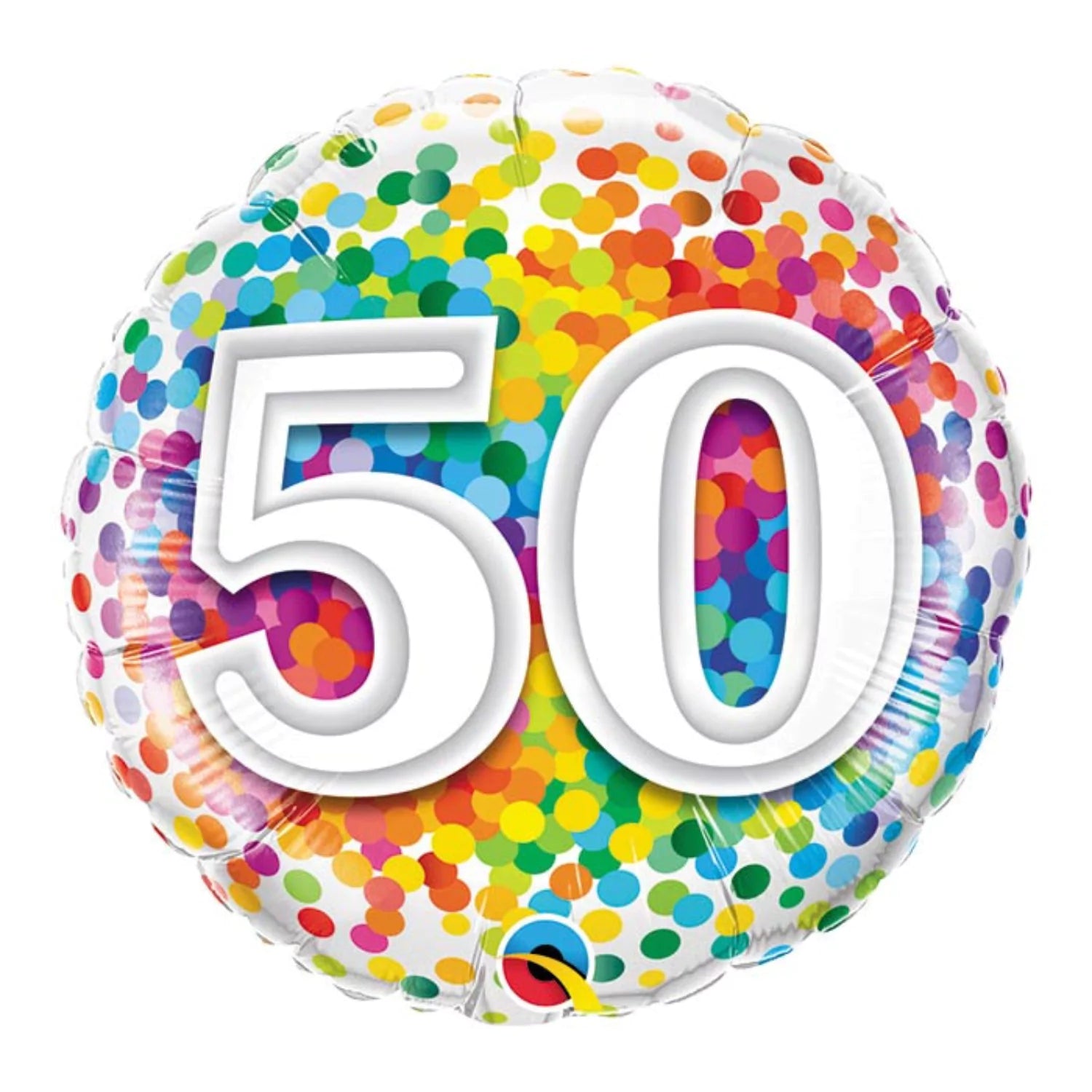 17 Inch 50th Birthday Colorful Dots Foil Balloon 40