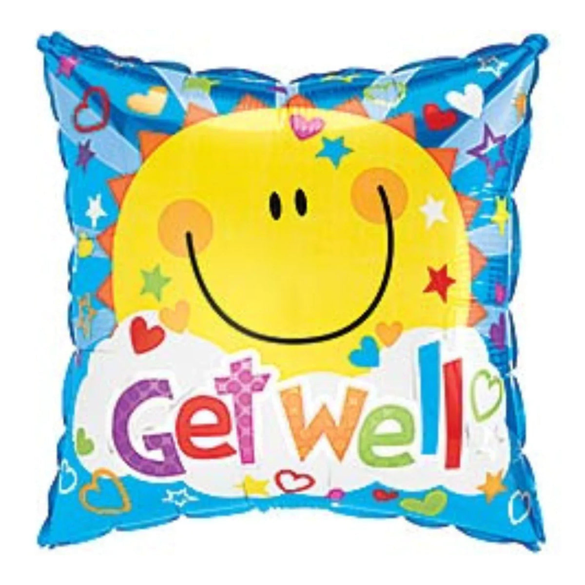 17 inch Get Well Sunshine Square Foil Balloon