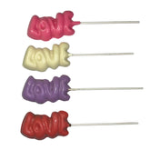 Assorted Colors Love Letters Lollipop Sucker 1.05 oz each White Chocolate Milk Chocolate