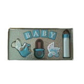Baby Bottle Pacifier Stroller Blue Box Set Milk & White Chocolate Candy