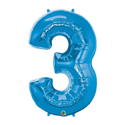 34 Inch Sapphire Blue Oversized Foil Balloon Numbers 0-9 3