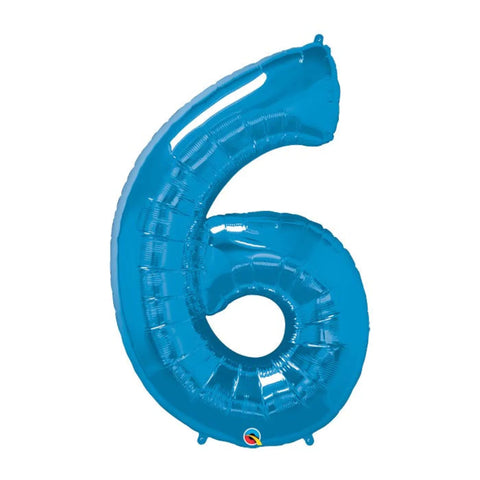 34 Inch Sapphire Blue Oversized Foil Balloon Numbers 0-9 6