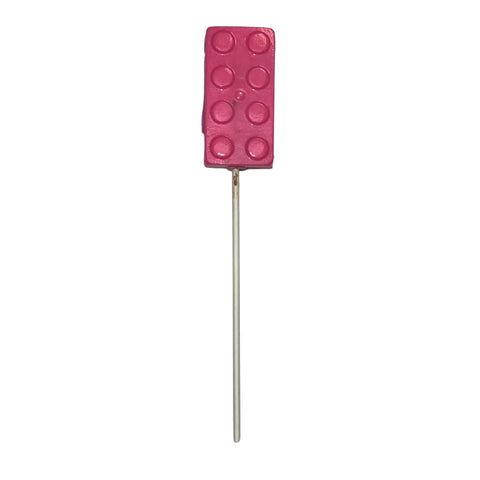 Assorted Colors Lego Brick Lollipop Sucker 0.9 oz White Chocolate Milk Chocolate Pink