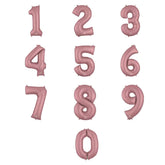 34 Inch Rose Gold Oversized Foil Balloon Numbers 0-9
