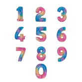 40 Inch Opal Holographic Oversized Foil Balloon Numbers 0-9