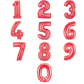 40 Inch Red Oversized Foil Balloon Numbers 0-9