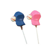 Assortment of Baseball & Cap Sports Milk or White Chocolate Lollipop Sucker 1.0oz