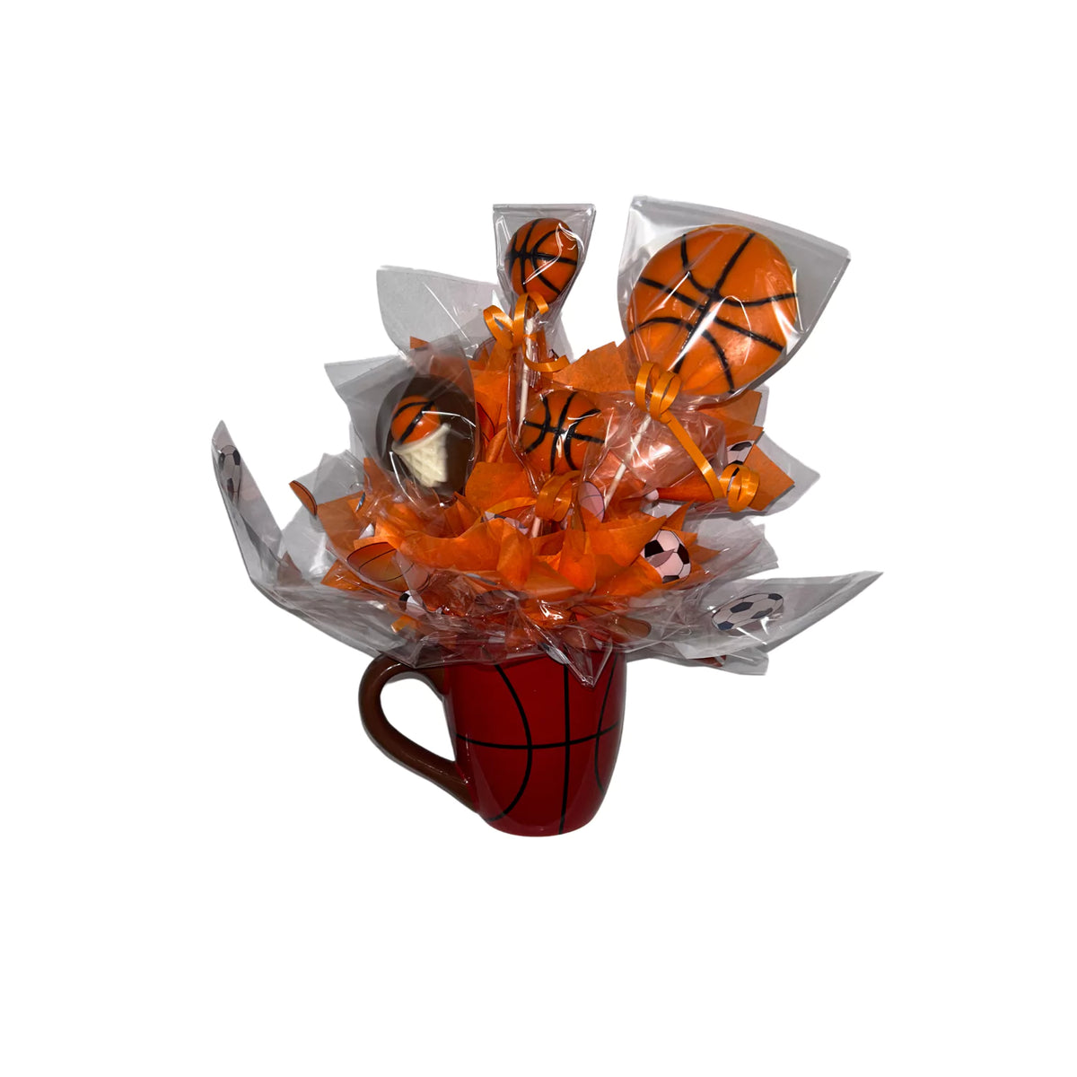 Basketball Mug Sports White Milk Chocolate Candy Bouquet