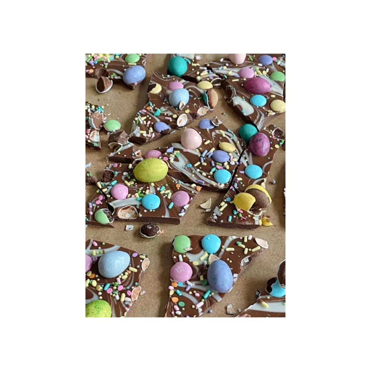 Bunny Bark with Pastel M&Ms Milk and White Chocolate Treat 7.5oz