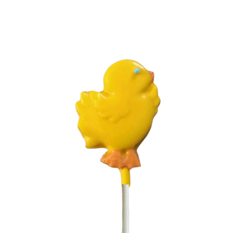 Flying Yellow Chick White or Milk Chocolate Easter Lollipop Sucker 1.1oz