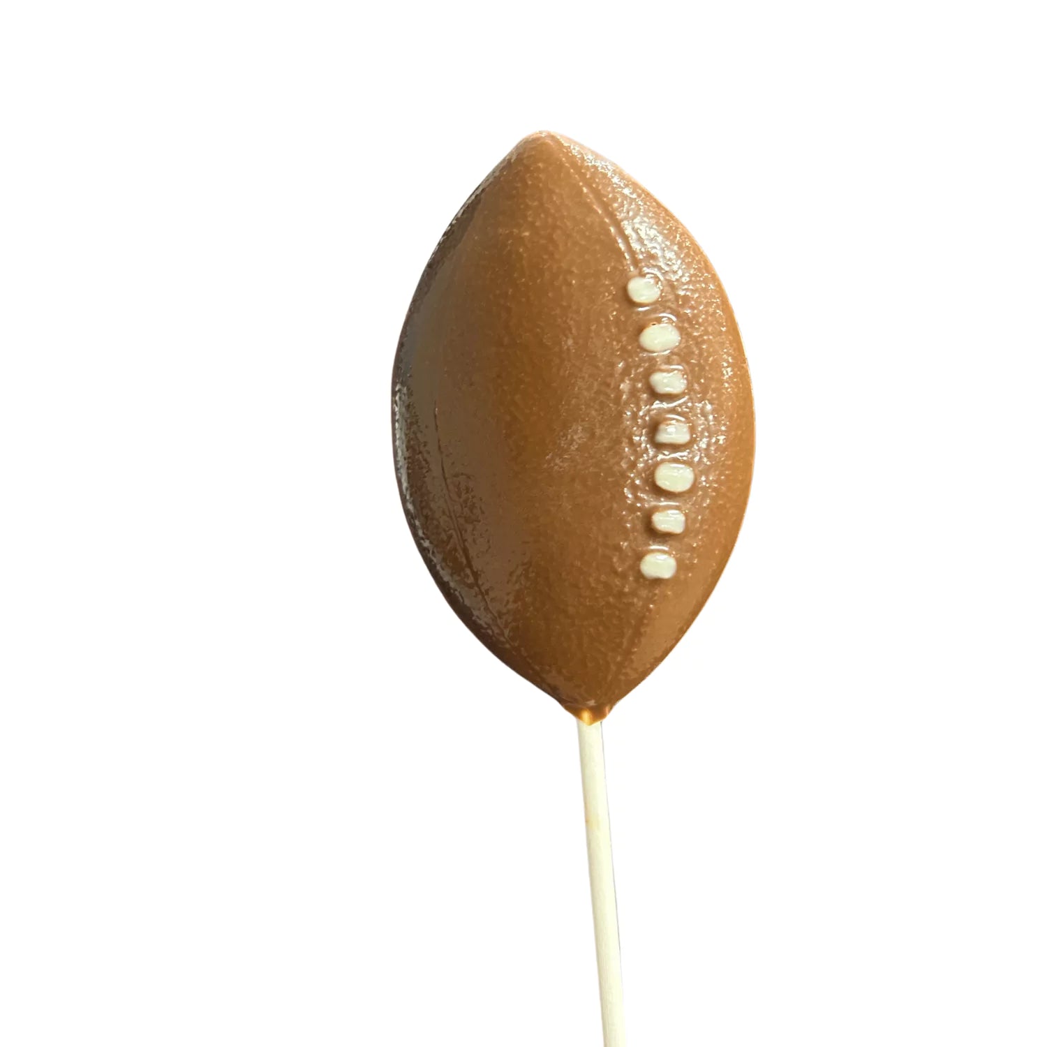 Football with White Laces Milk Chocolate Lollipop Sucker 1.4oz Milk Chocolate