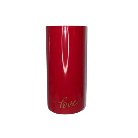 Large Red Gold Love Vase Heart Cylinder Milk Chocolate Candy Bouquet