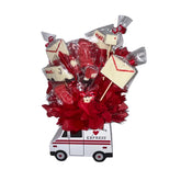 Love Letter Express Truck Valentine's Day White Chocolate Candy Bouquet