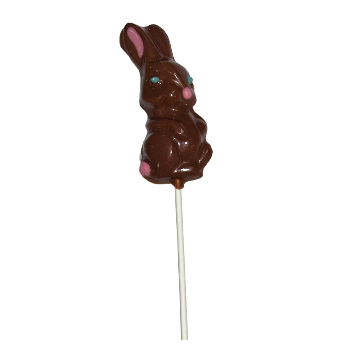 Standing Easter Bunny White or Milk Chocolate Lollipop Sucker .75oz Milk Chocolate