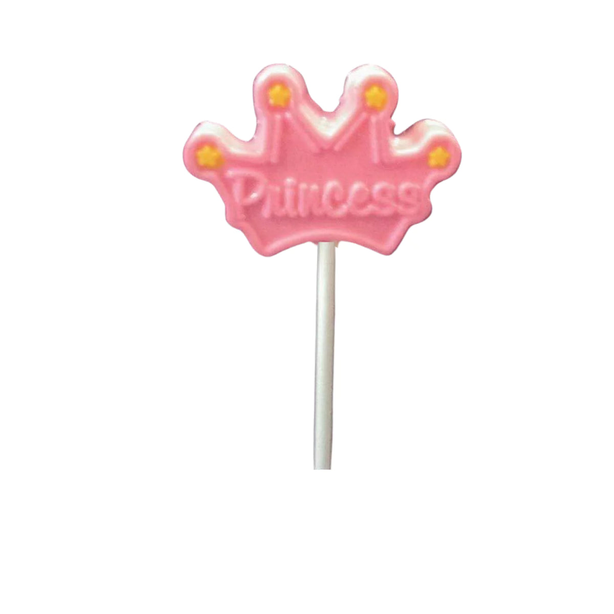 Pink Princess Crown White or Milk Chocolate Lollipop Sucker 2.0oz