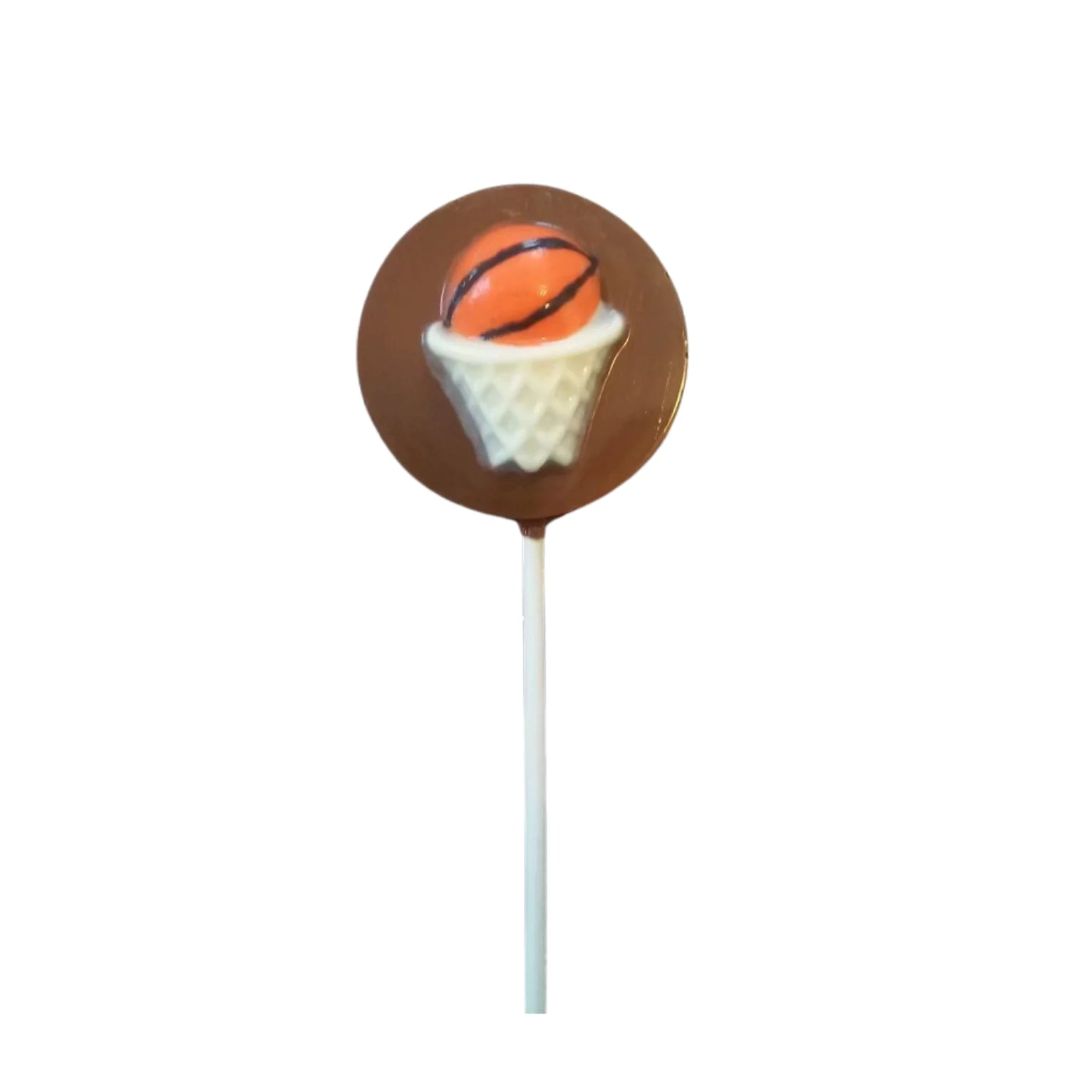 Basketball Hoop & Backboard Milk Chocolate Lollipop Sucker 1.5oz