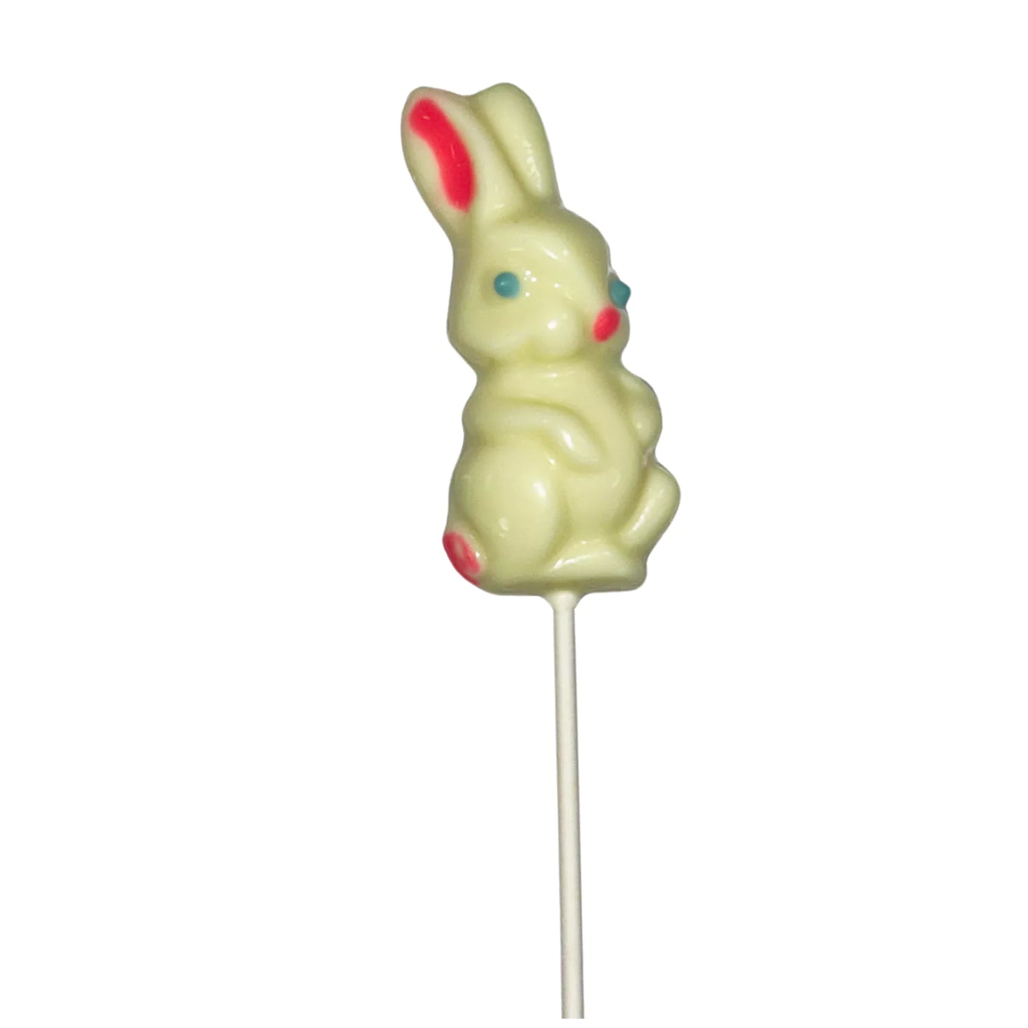Standing Easter Bunny White or Milk Chocolate Lollipop Sucker .75oz White Chocolate