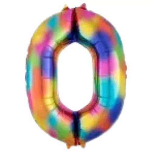 34 Inch Rainbow Oversized Foil Balloon Numbers 0-9