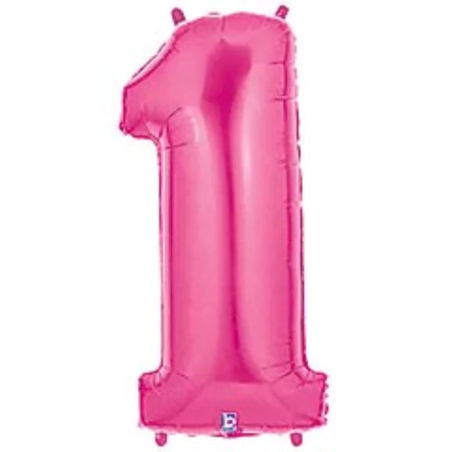 40 Inch Pink Oversized Foil Balloon Numbers 0-9