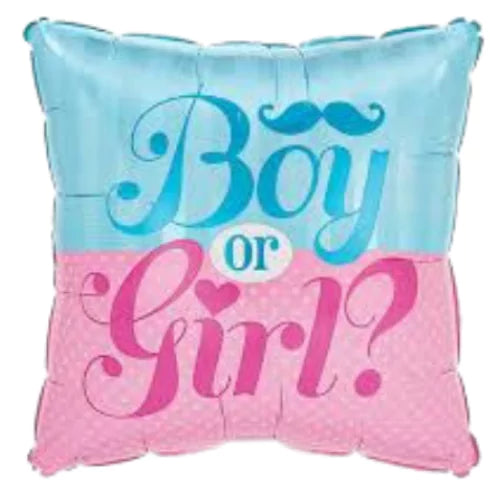 17 inch Boy or Girl Baby Shower Blue & Pink Foil Balloon 28