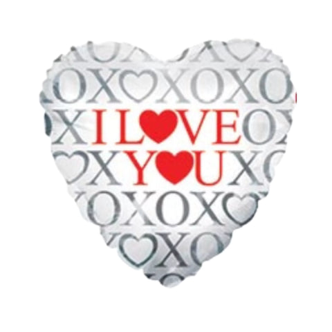 17 Inch I Love You Red Heart XOXO Foil Balloon