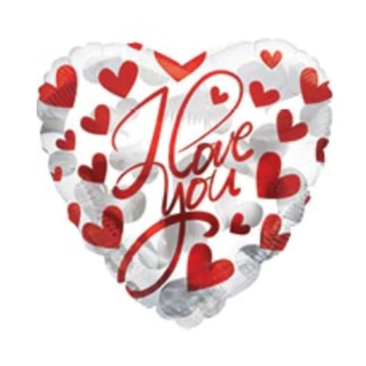 17 Inch I Love You Red White Heart Foil Balloon