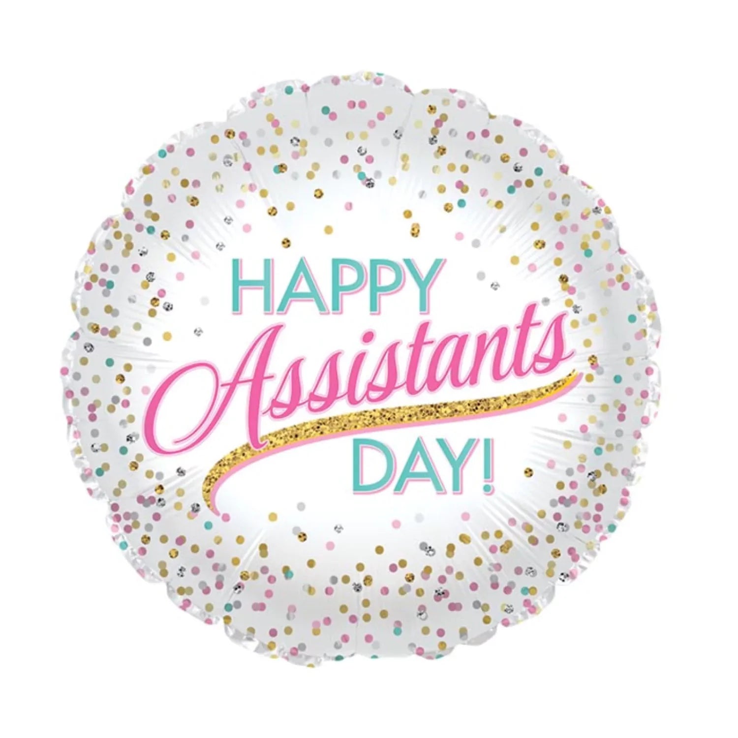 17 inch Happy Assistants Day Confetti Foil Balloon