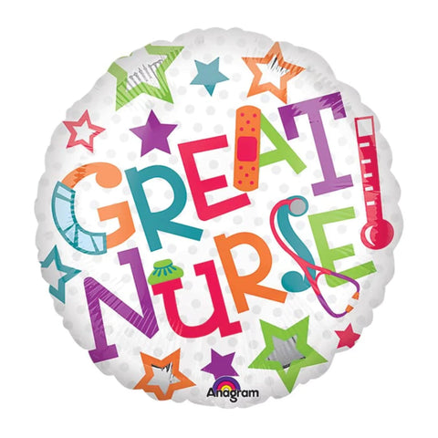 18 inch Great Nurse Multicolor Stars Thermometer Stethoscope Foil Balloon