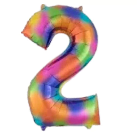 34 Inch Rainbow Oversized Foil Balloon Numbers 0-9