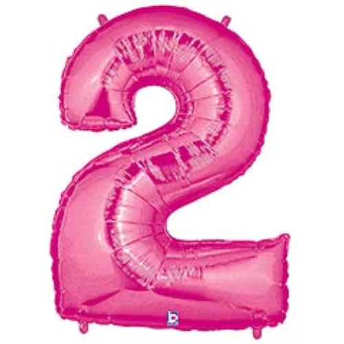 40 Inch Pink Oversized Foil Balloon Numbers 0-9