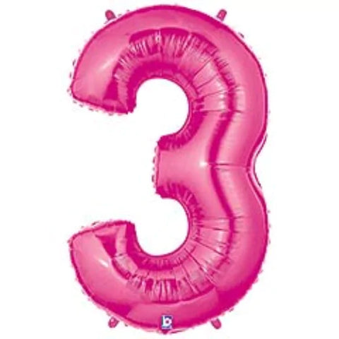 40 Inch Pink Oversized Foil Balloon Numbers 0-9