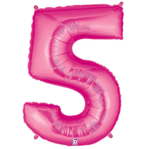 40 Inch Pink Oversized Foil Balloon Numbers 0-9