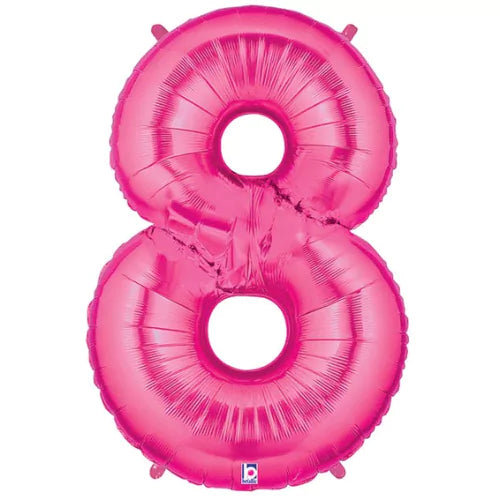 40 Inch Pink Oversized Foil Balloon Numbers 0-9