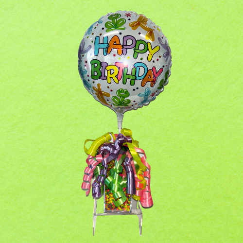 Mini Treat Bouquet with Mini Balloon, M&M's, Nerds, or Peanut M&M's