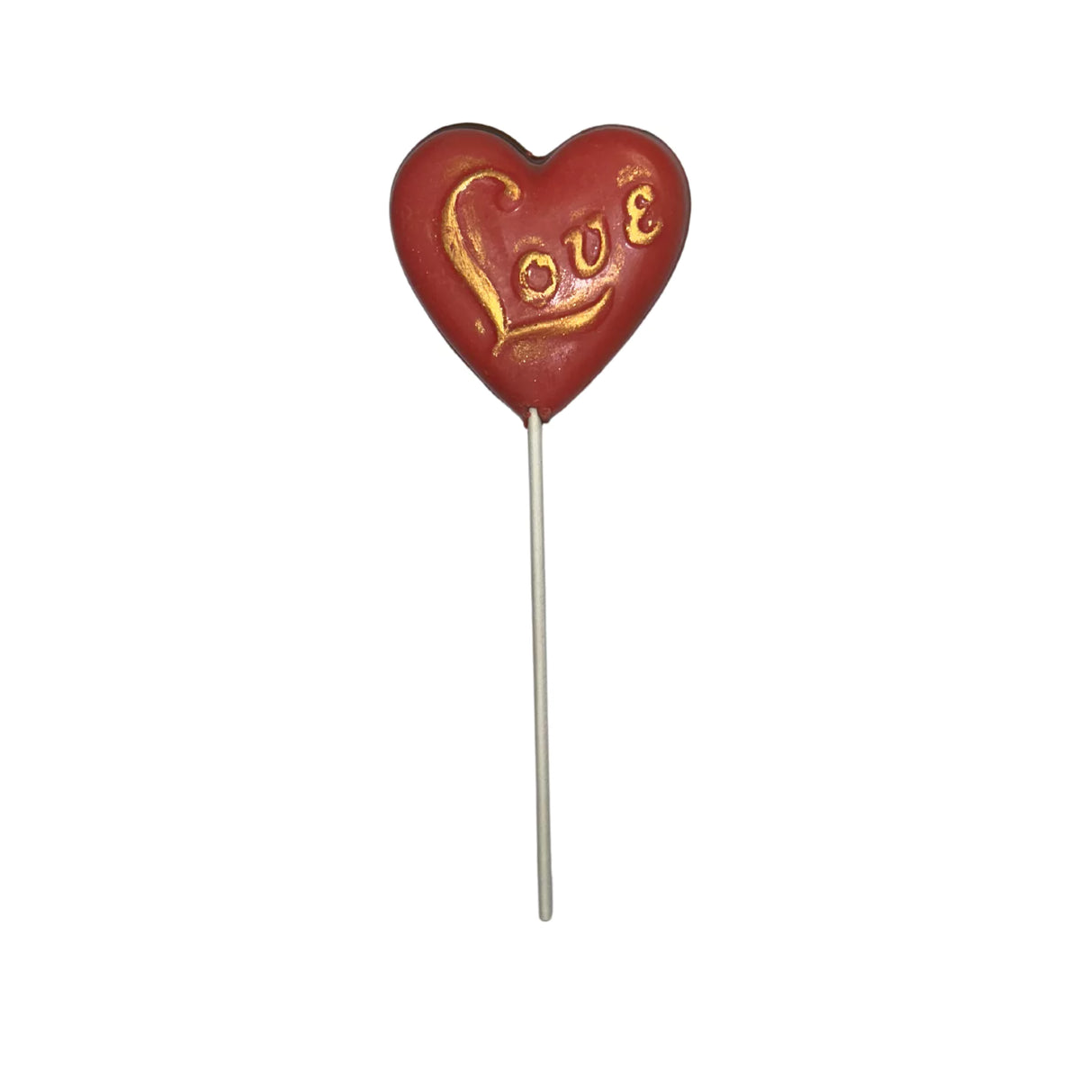 Assorted Colors Gold Letter Love Heart Shaped 1 oz each Lollipop Suckers Red