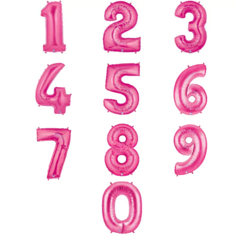 40 Inch Pink Oversized Foil Balloon Numbers 0-9