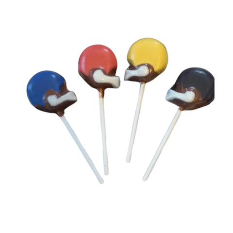 Assortment of Small Football Helmet Sports Milk Chocolate Sucker Lollipop 1.0oz