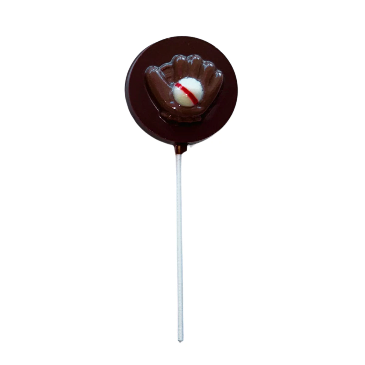 Ball & Glove White or Milk Chocolate Lollipop Sucker 1.25oz Milk Chocolate