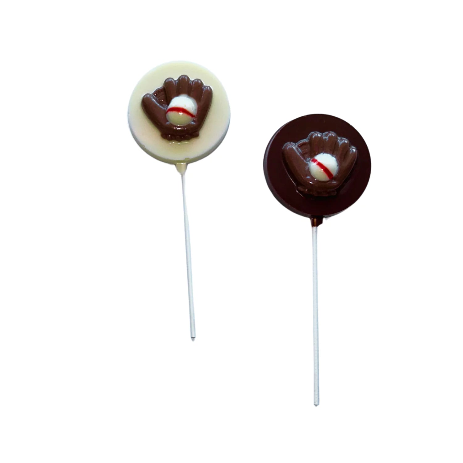 Ball & Glove White or Milk Chocolate Lollipop Sucker 1.25oz