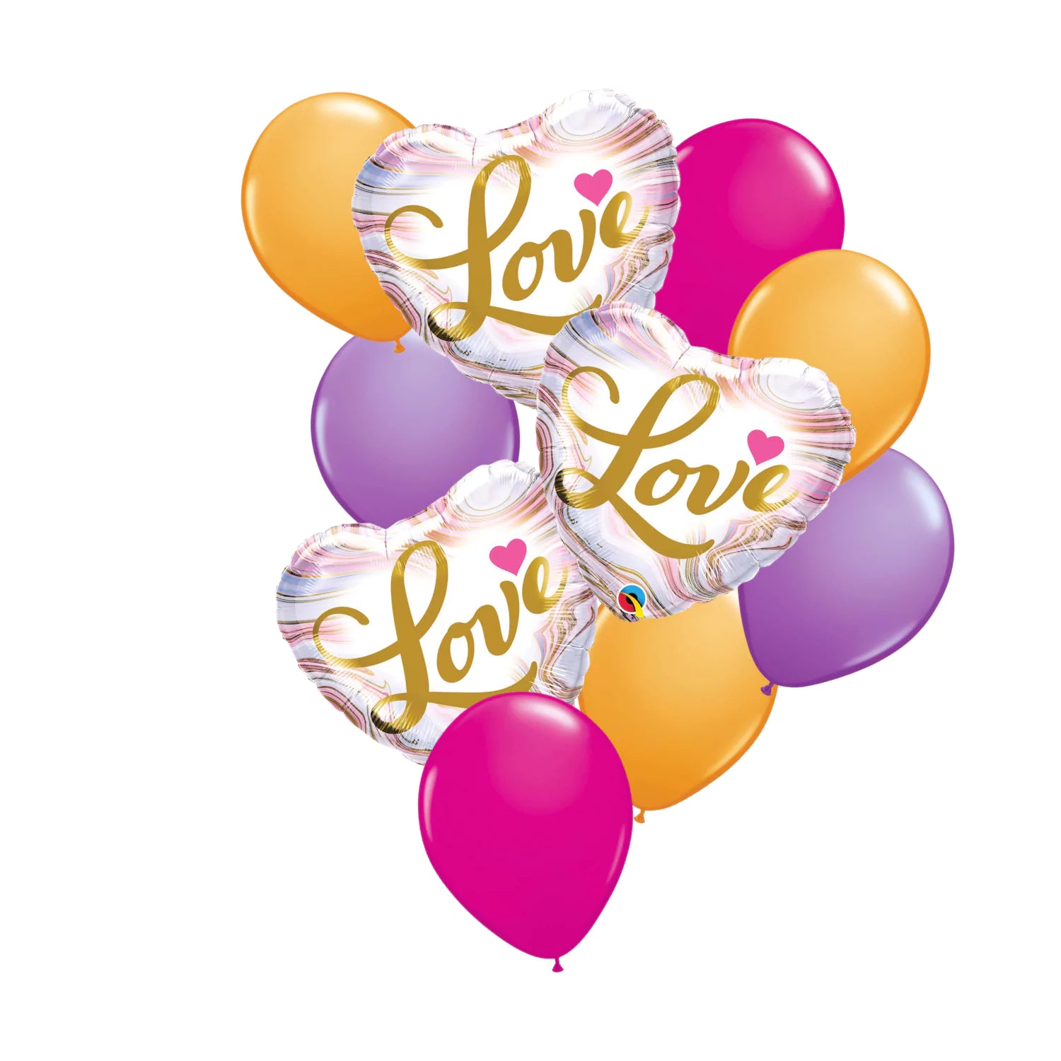 Happy Valentine's Day Balloon Bouquets Three 17" Foil + Seven 11" Latex