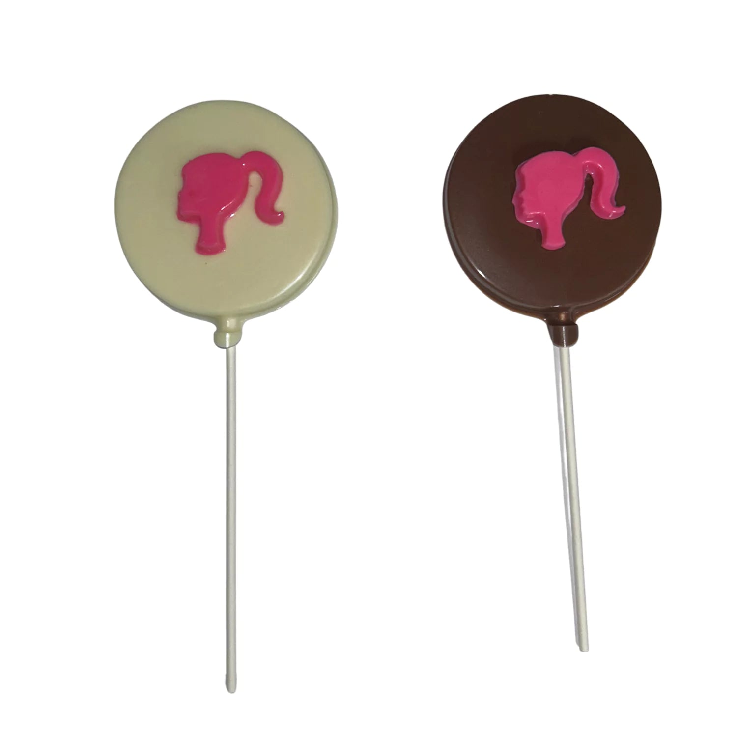 Barbie Pink White or Milk Chocolate Lollipop Sucker 1.40oz