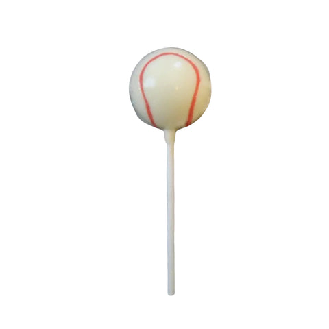 Baseball Red Stitch Sports White Chocolate Lollipop Sucker 2.5oz