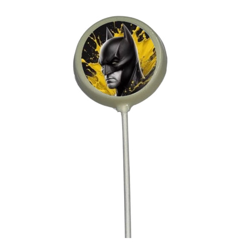 Edible Images of Super Hero Characters White Chocolate Lollipop Suckers 1.3oz Batman White Chocolate