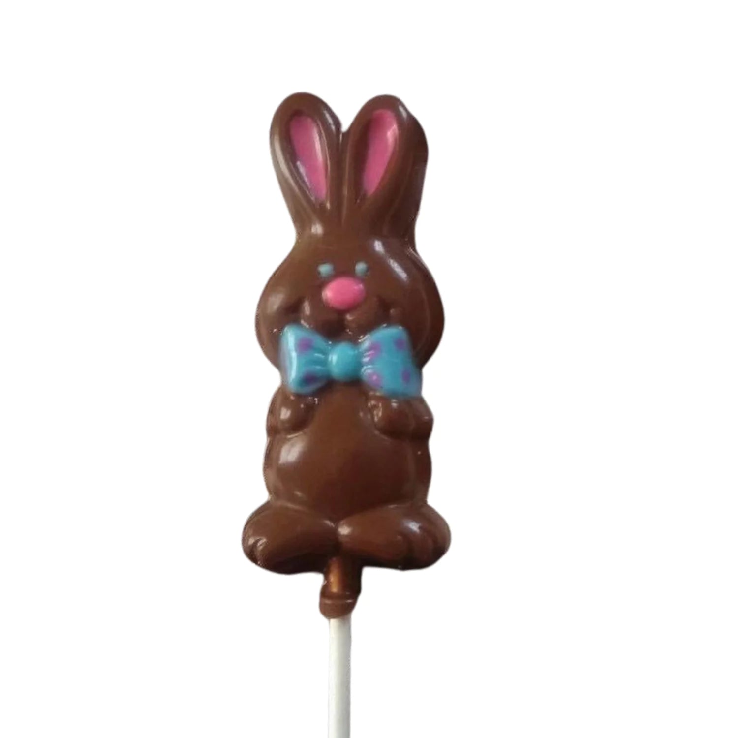 Bowtie Bunnies White or Milk Chocolate Lollipop Sucker 1.1oz Milk Chocolate