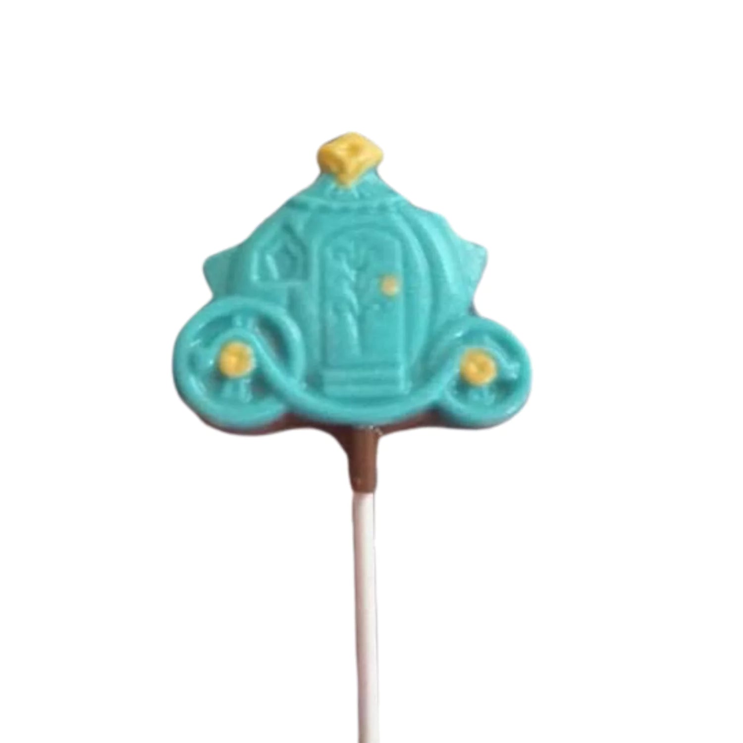 Cinderella Coach Disney Character Blue Milk White Chocolate Sucker Lollipop