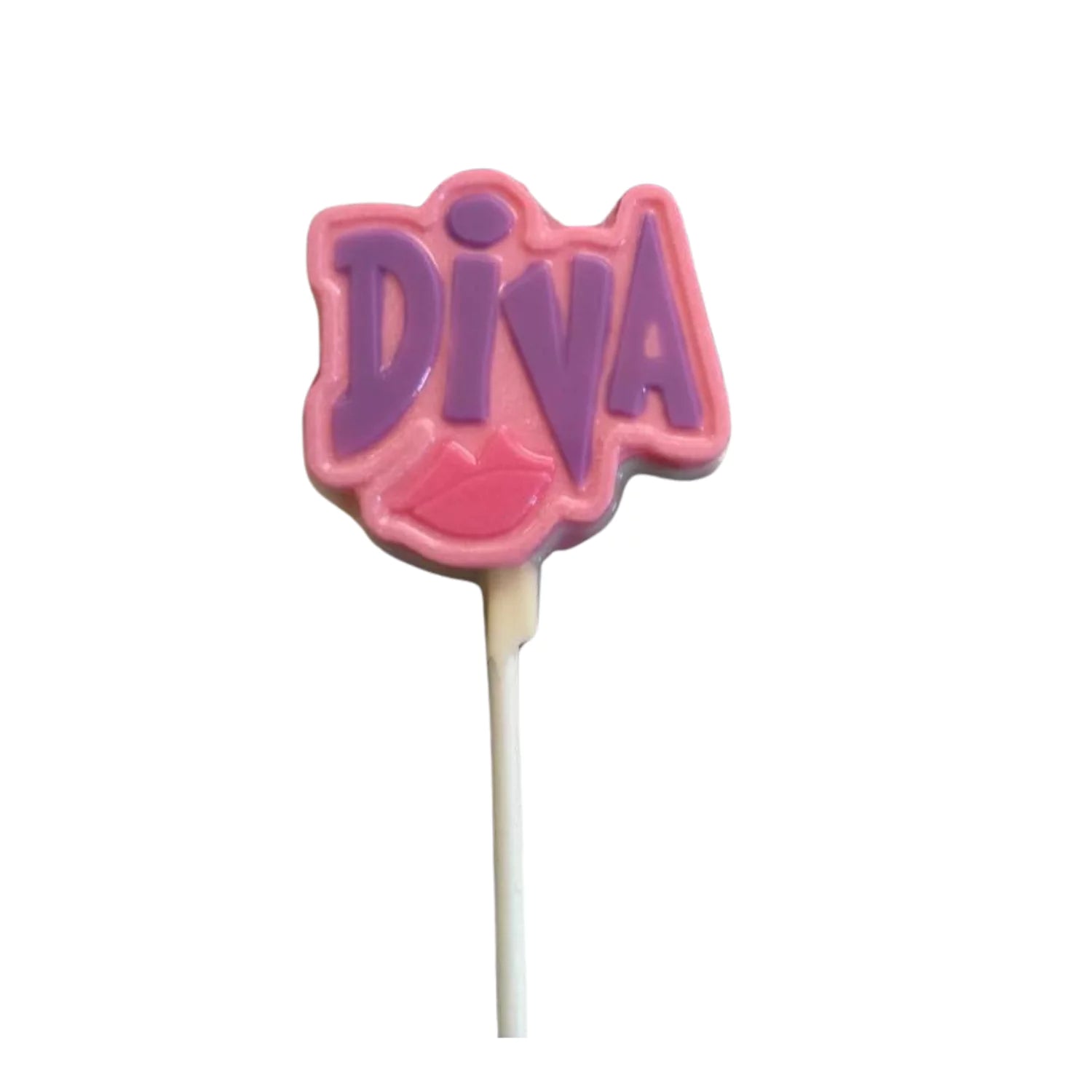 Diva Lips Red Pink Purple White Milk Chocolate Lollipop Sucker Lollipop 2.0oz