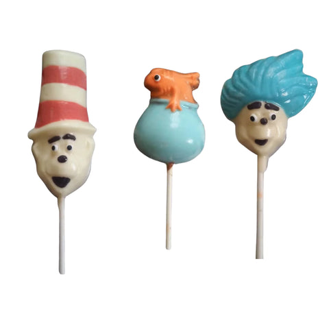 Dr. Suess Characters White Chocolate Lollipop Suckers 1.5oz