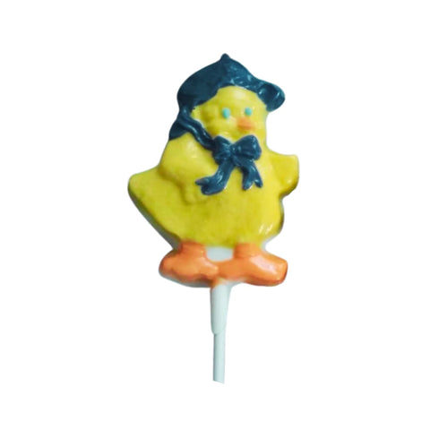 Easter Chicks with Bonnet White or Milk Chocolate Lollipop Sucker 2.0oz