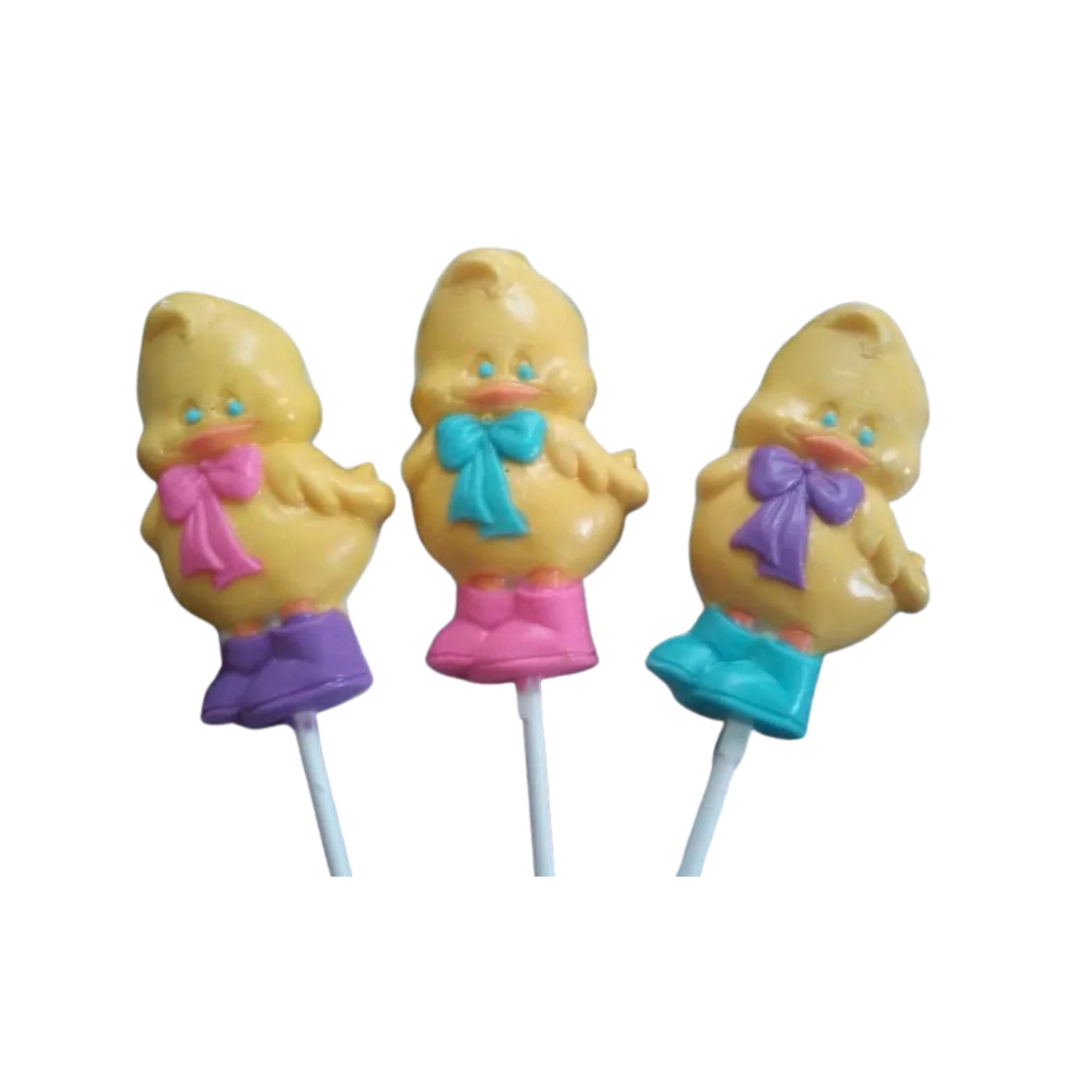 Easter Chicks with Bowties White or Milk Chocolate Lollipop Sucker 1.5oz