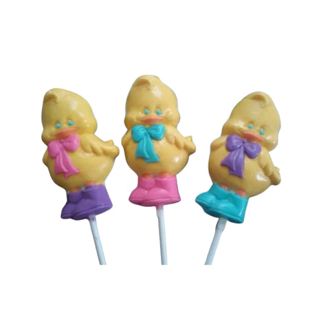 Easter Chicks with Bowties White or Milk Chocolate Lollipop Sucker 1.5oz